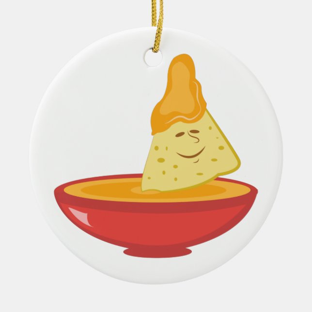 Chip & Dip Ceramic Tree Decoration (Front)