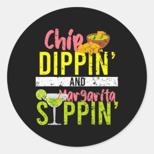 Chip Dippin And Margarita Sippin Cinco De Mayo Classic Round Sticker