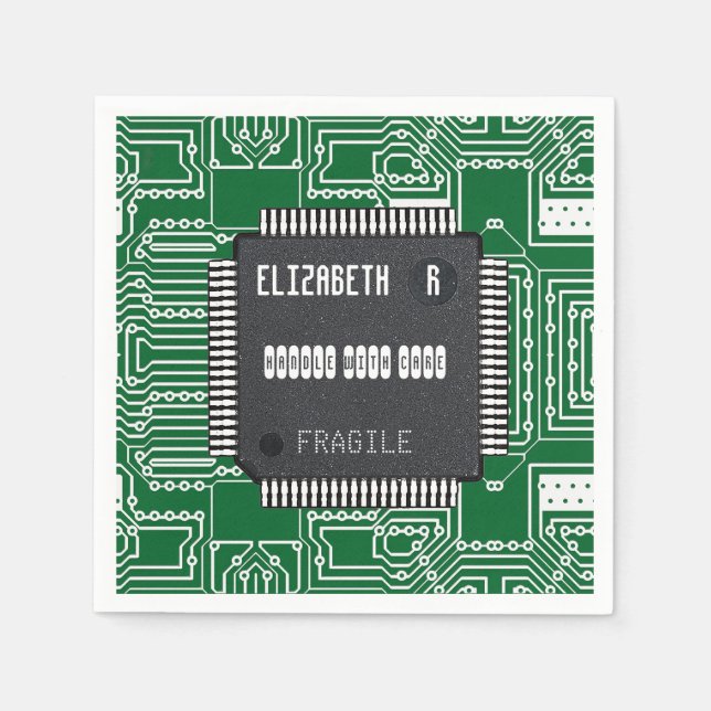 Chip On Printed Circuit Board With Your Name Napkin (Front)