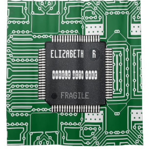 Chip On Printed Circuit Board With Your Name Shower Curtain