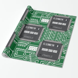 Chip On Printed Circuit Board With Your Name Wrapping Paper