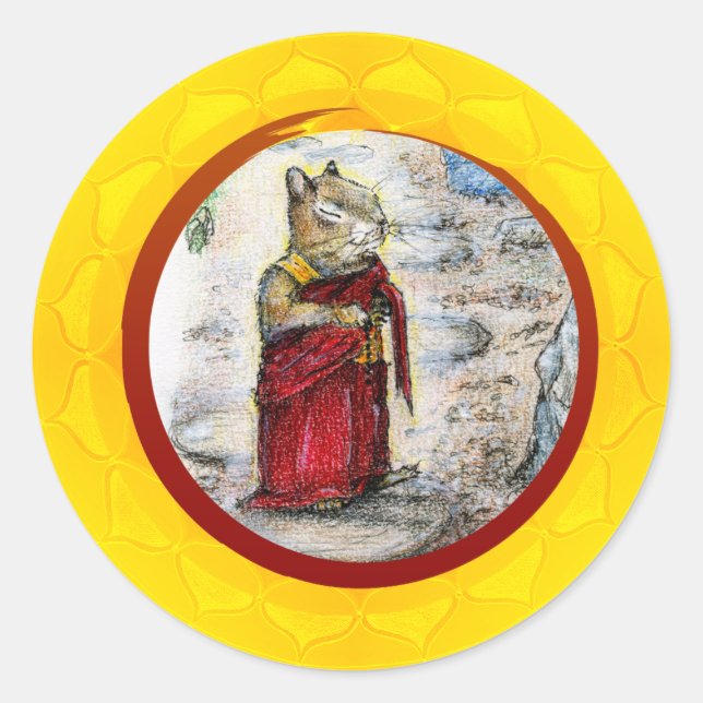 CHIP THE MONK CLASSIC ROUND STICKER (Front)