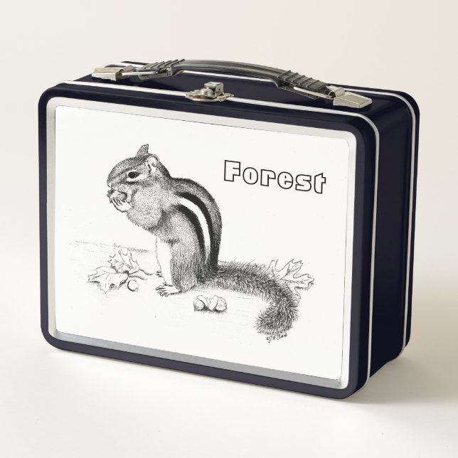 Chipmunk & Acorns Lunch Box (Front)