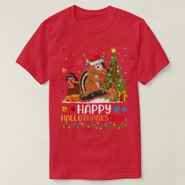 Chipmunk Animal Lover Funny Happy Chipmunk HelloTh T-Shirt (Design Front)