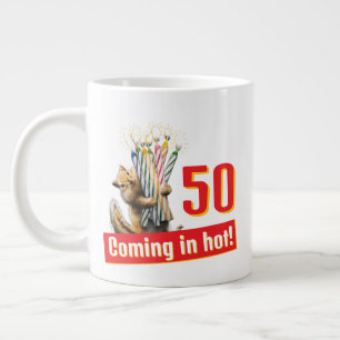 Chipmunk Birthday Candles Large Coffee Mug