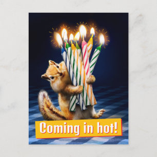 Chipmunk Birthday Candles Postcard