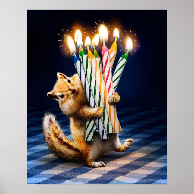 Chipmunk Birthday Candles Poster (Front)
