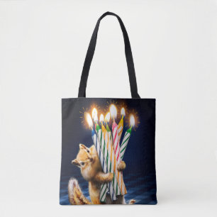 Chipmunk Birthday Candles Tote Bag