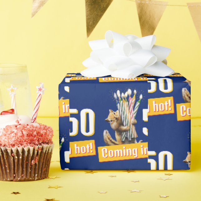 Chipmunk Birthday Candles Wrapping Paper (Birthday Party)