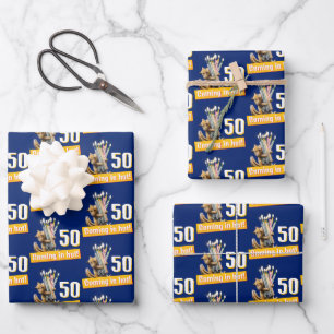 Chipmunk Birthday Candles Wrapping Paper Sheet