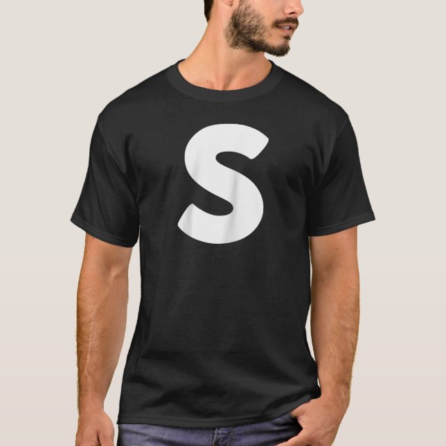 Chipmunk Carnival Group Costume Letter S Bleu Hall T-Shirt (Front)