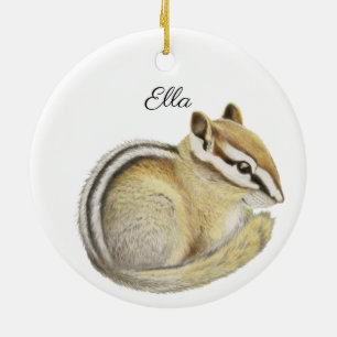 Chipmunk Ceramic Ornament