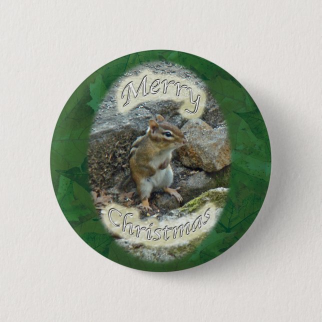 Chipmunk  Christmas Items 6 Cm Round Badge (Front)