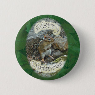 Chipmunk Christmas Items 6 Cm Round Badge