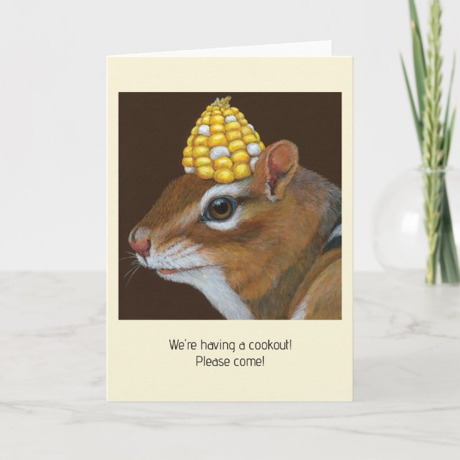 Chipmunk cookout invitiation card (Front)