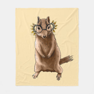 Chipmunk Cute Rodent Animal Hippie Fleece Blanket