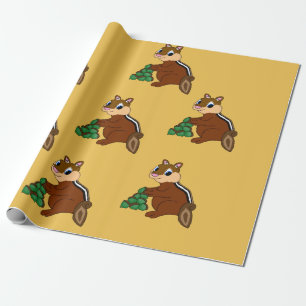 Chipmunk design wrapping paper