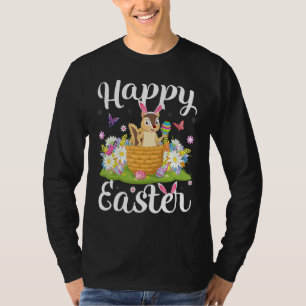 Chipmunk Easter Egg Hunting Floral Chipmunk Easter T-Shirt