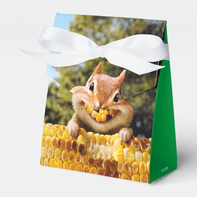 Chipmunk Eating Corn Favour Box (Front Side)