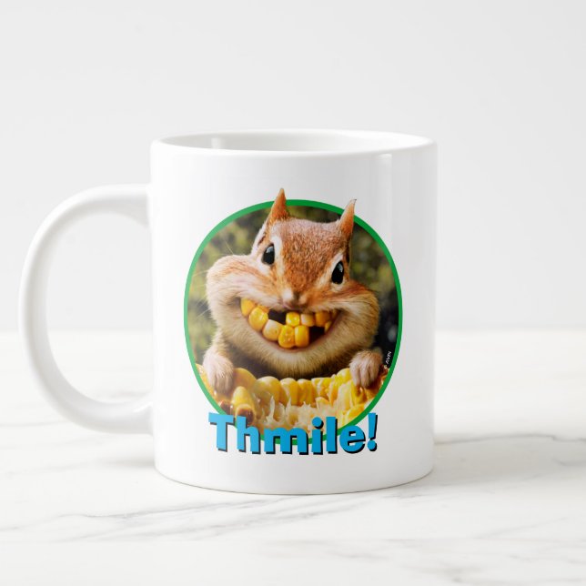 Chipmunk Eating Corn Large Coffee Mug (Left)
