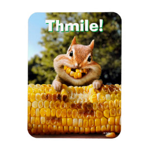Chipmunk Eating Corn Magnet