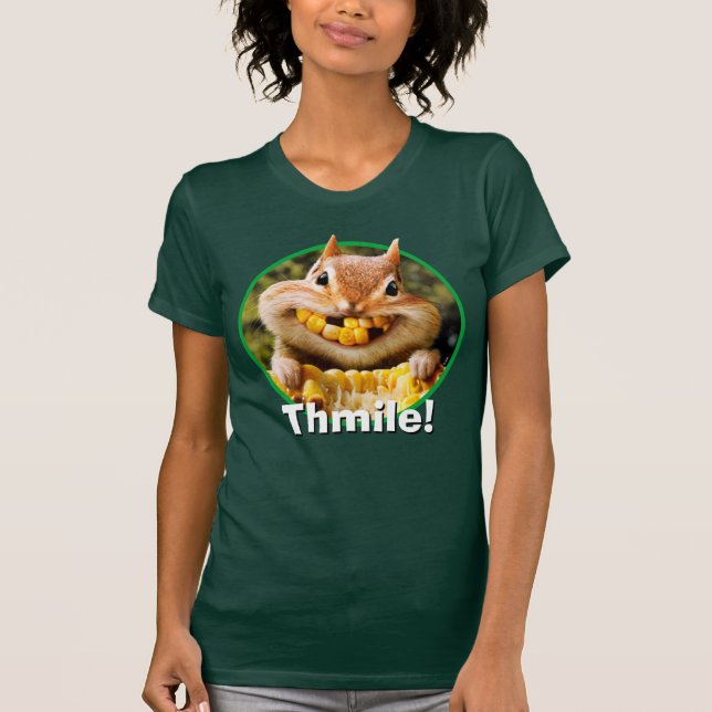 Chipmunk Eating Corn T-Shirt (Front)