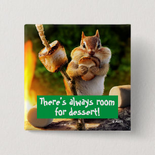 Chipmunk Eating Marshmallow 15 Cm Square Badge