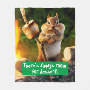 Chipmunk Eating Marshmallow Fleece Blanket