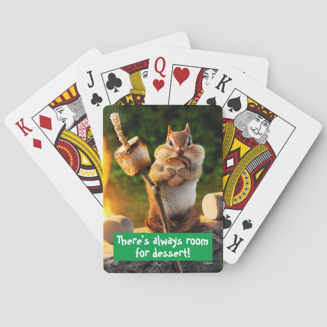 Chipmunk Eating Marshmallow Playing Cards (Back)