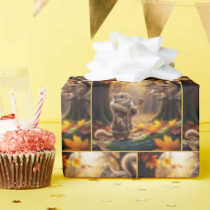 Chipmunk Encounter In an Autumn Woods Wrapping Paper