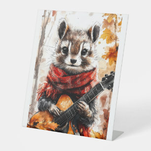 Chipmunk Guitar Melody Pedestal Sign