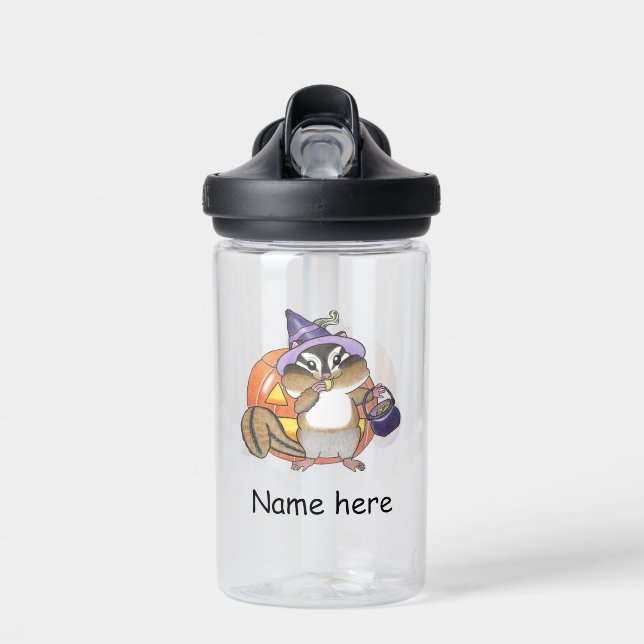 Chipmunk Halloween Kids Water Bottle  (Front)