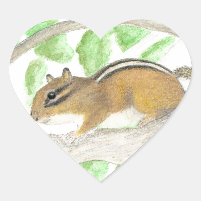 Chipmunk Heart Sticker (Front)