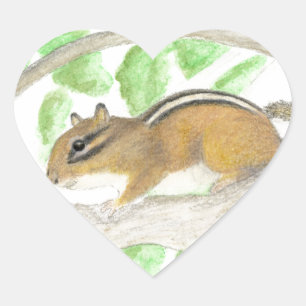 Chipmunk Heart Sticker