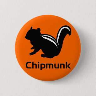 Chipmunk illustration (12) Black 6 Cm Round Badge