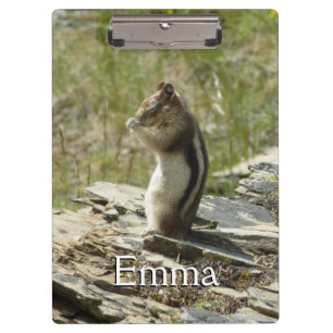 Chipmunk in Glacier National Park II Nature Photo Clipboard