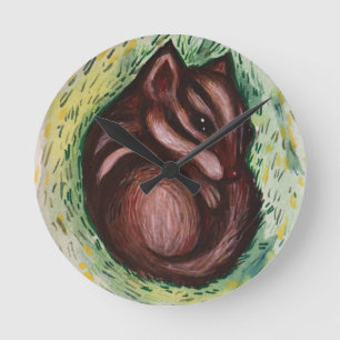 Chipmunk in Spring                                 Round Clock