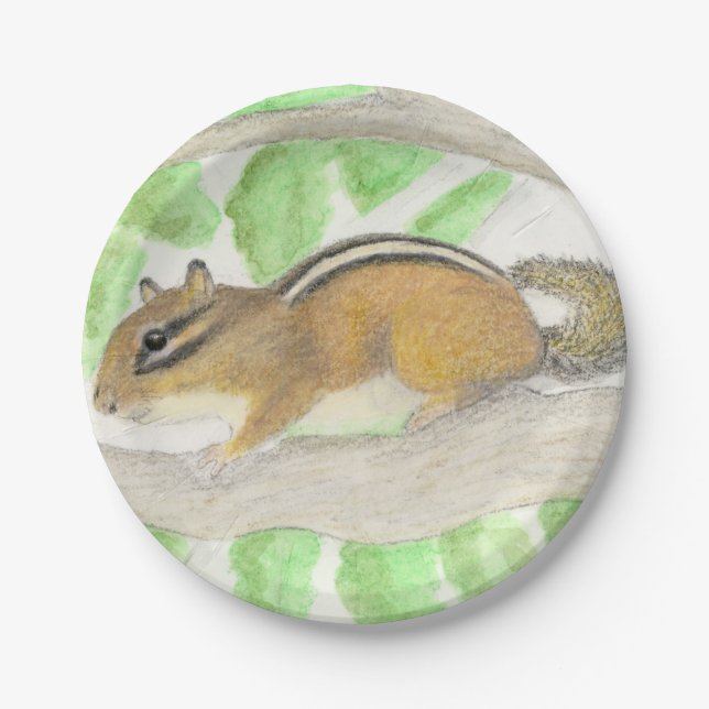 Chipmunk in the Apple Tree Paper Plate (Front)