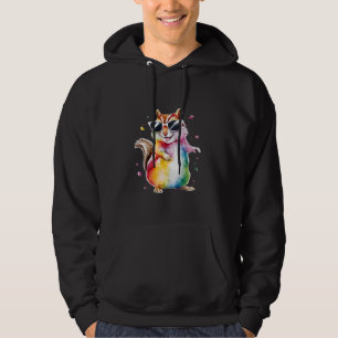 Chipmunk Men Woman Colourful Watercolor Chipmunk Hoodie