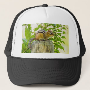 Chipmunk on a Fence Post Trucker Hat