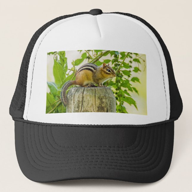Chipmunk on a Fence Post Trucker Hat (Front)