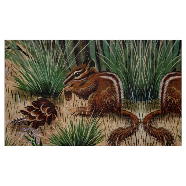 Chipmunk Pine Cone Fabric (Fat Quarter)