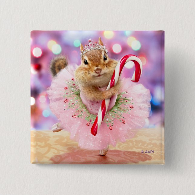 Chipmunk Plum Fairy 15 Cm Square Badge (Front)