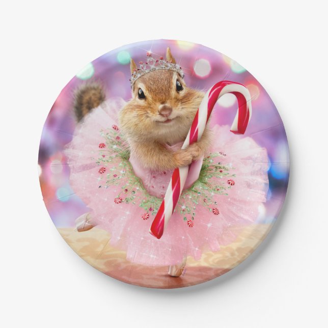 Chipmunk Plum Fairy Paper Plate (Front)