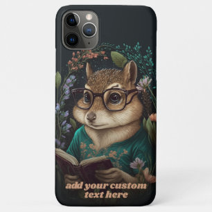 Chipmunk Read Book Wildflower Cottagecore Custom Case-Mate iPhone Case