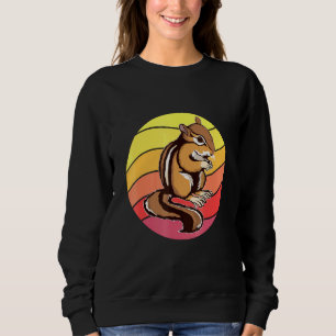 Chipmunk Retro Sunset Rodent Chipmunks Sweatshirt