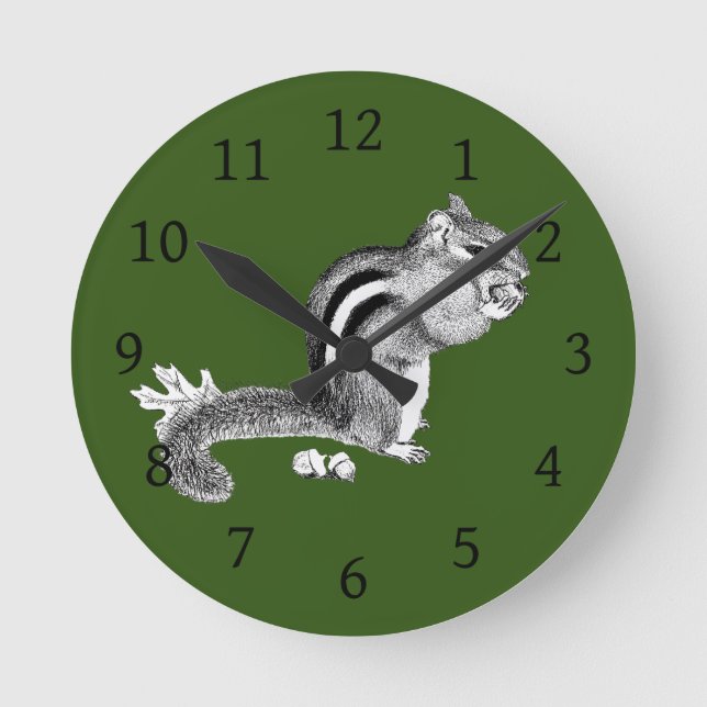 Chipmunk Round Clock (Front)