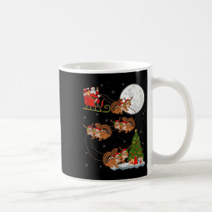 Chipmunk Santa Sleigh Flying Funny Magical Christm Coffee Mug