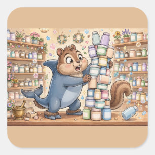 Chipmunk Shark Apothecary Sticker