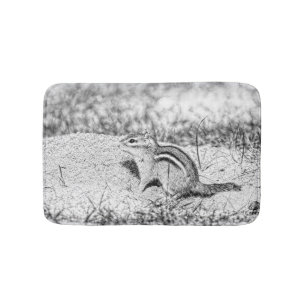 Chipmunk Sketch Bath Mat